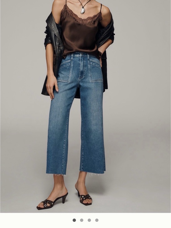 PAIGE Denim - NWT PAIGE Anessa Quincy Pocket Raw Hem Wide Leg Jeans Veritas 29